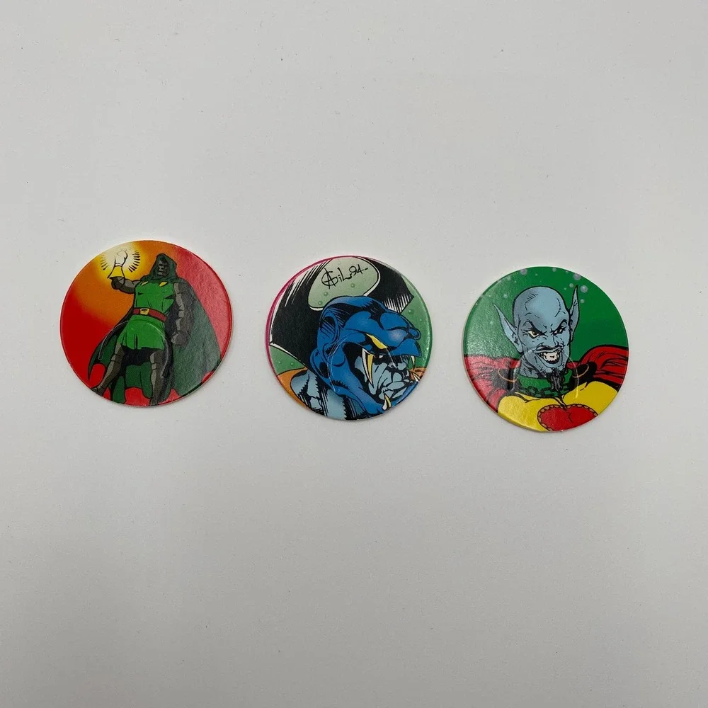 Marvel Fantastic Four Pogs Lot of 3 1994 Doctor Doom Attuma Warlord‎ Krang